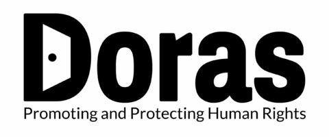 Doras logo tagline WHITE background